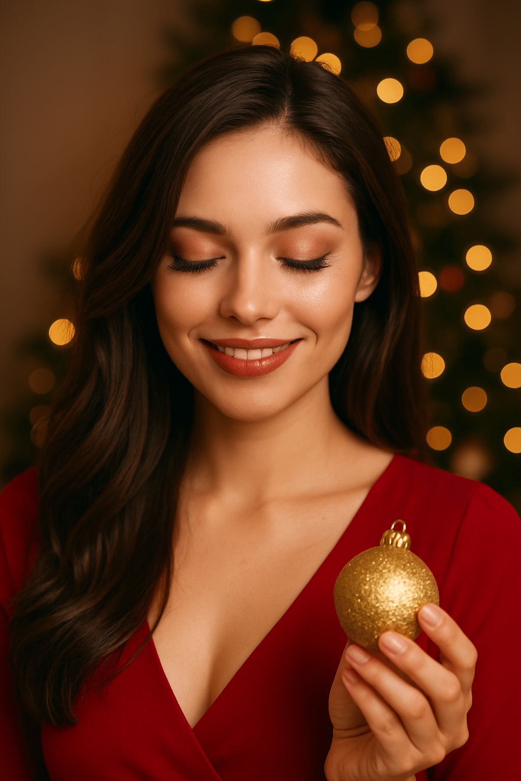 a woman holding a donut